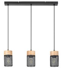 RABALUX 72043 Callum závěsné svítidlo 3xE27 černá, světlé dřevo
