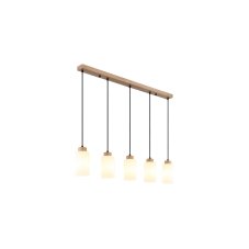 Závesné svietidlo 5x E27 drevo, opálová IP20 GLOBO lighting ROWENA 15977-5H