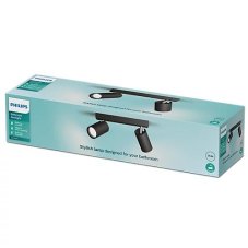 Philips 8720169298996 Idris stropní bodové svítidlo/spot 2xGU10 IP44 černá, ClickFix