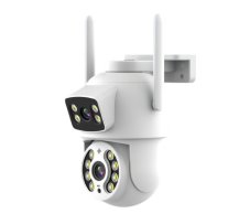 Venkovní kamera biela IP65 Immax NEO LITE Smart Security DOUBLE 355° 90° WiFi P/T 2x2MP ONVIF