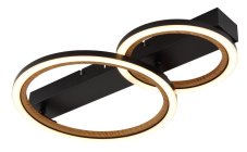 GLOBO 67356D2 DAKARI I stropní svítidlo LED 30W 3500/1080lm 3000K černá, imitace dřeva