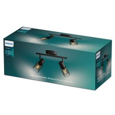Philips 8720169299290 Palms stropní bodové svítidlo/spot 2xE14 černá, kouřová, ClickFix