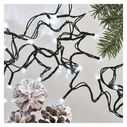 D4AC02 EMOS CLASSIC vánoční řetěz 80 LED 8m zelený drát, časovač, studená bílá, IP44