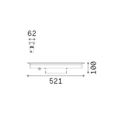 Ideal lux 351285 THOR vonkajšie zápustné svietidlo do zeme 521x62mm LED 19W 1700/1160lm 3000K IP67 nerezová
