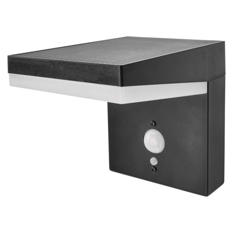 EMOS ZGK044S VEREA solární venkovní nástěnné svítidlo LED 154 × 107 × 130 4,4W 460lm 3000K IP44 se senzorem černá