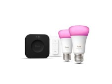8720169374683 Philips Hue White and color Ambiance LED žárovka E27 8,1W/1100lm 1000-20000K+RGB černá 2-set + Bridge Pro + switch