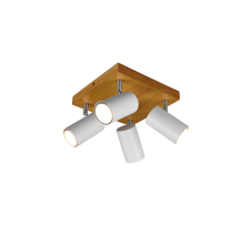 TRIO 812400431 MARLEY bodové svítidlo 4xGU10 bílá matná, dřevo