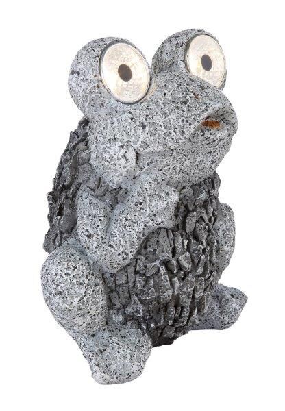 33203 GLOBO Exteriérové ​​solární LED svítidlo zahradní dekorace Žába, 2x 0,06W 2700K IP44 šedá
