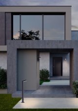 REDO 90511 WOODY venkovní stojanové svítidlo/sloupek SMD LED V650mm 10W 1131/650lm 3000K IP54 tmavěšedá, imitace dřeva