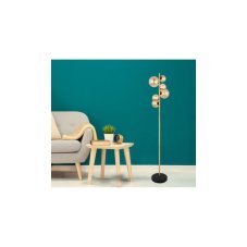 GLOBO 56135-6S RIHA stojaca lampa 6xG9 V1550mm čierna, mosadz, jantárová