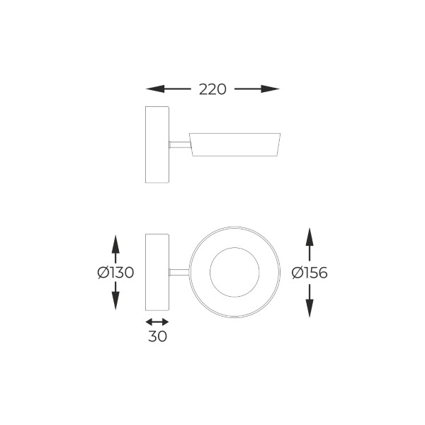 LED nástenné svietidlo 1400 lm 3000K čierno zlaté 3-krokové stmievanie Zuma Line LARA MB7170-1-3BGT