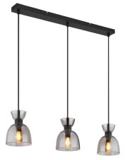 GLOBO 15769S-3 MASSEY závesné svietidlo 3xE14 čierna, dymová