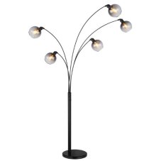 GLOBO 58228NBS SEYMOUR stojací lampa V2080mm 5xE27 matná černá, kouřová
