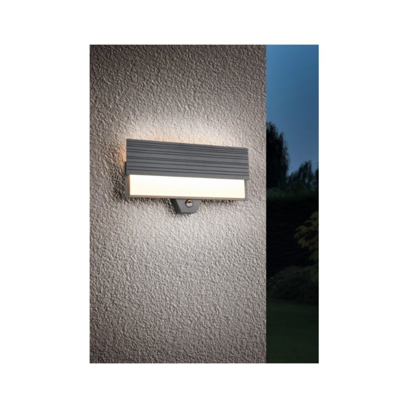 TRIO 247069142 MARIZA vonkajšie nástenné svietidlo so senzorom SMD LED 10W/1100lm 3000K IP44 antracit