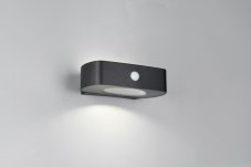 TRIO Reality R23336202 BILBAO solárne nástenné svietidlo so senzorom SMD LED 6W/700lm 4000K IP44 čierna, hybrid