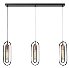 RABALUX 72264 Rovier závesné svietidlo 3xE27 matná čierna, medená