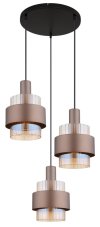 GLOBO 15560-3HA MILLEY závesné svietidlo D450mm 3xE27 čierna, kávová, jantárová