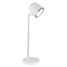 GLOBO 58454W MEEYA dotyková stolná lampička LED V446mm 6W/300lm 3000+4000+6500K strieborná, biela, vrátane batérie CR18650 1500mAh 3,7V, USB kábel