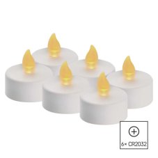 EMOS DCCV11 vánoční dekorace čajová svíčka bílá LED 3,8cm 0,06W vintage, 6-set, incl.  CR2032