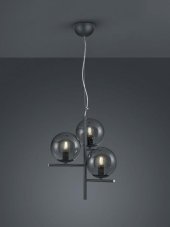 TRIO 302000342 Pure Závesné svietidlo 400mm E14 3X28W Antracitová, dymová