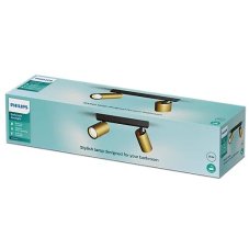 Philips 8720169299191 Idris stropní bodové svítidlo/spot 2xGU10 IP44 černá, zlatá, ClickFix