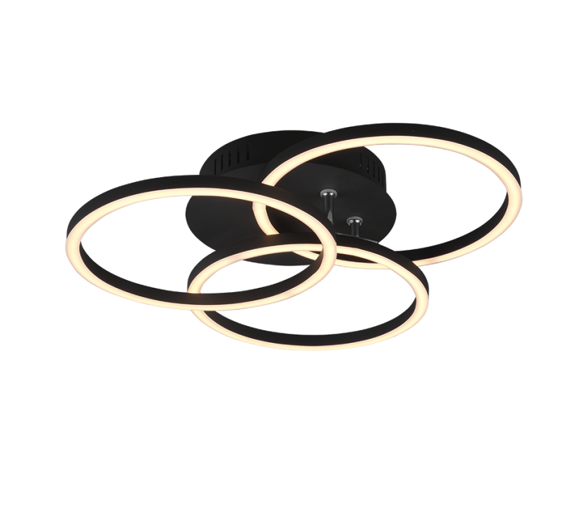 TRIO R62823132 CIRCLE stropní svítidlo LED 27W/3100lm 2700-6000K matná černá, dálkový ovladač