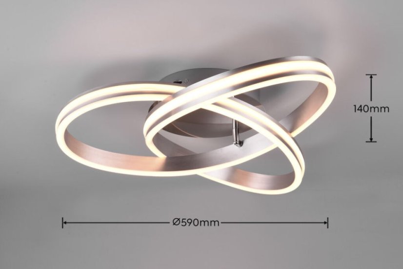 TRIO 626210107 NURIA/YARA stropní svítidlo LED D590mm 58W/7000lm 2300+3000+4000K matný nikl, switchdimmer