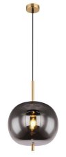 GLOBO 15345H1MM BLACKY I závěsné svítidlo 1xE27 D300mm černá matná, mosaz, kouřová