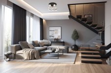 TRIO SELECT 617500554 BARRET stropní svítidlo D480mm 5xE14 černá matná, kouřová