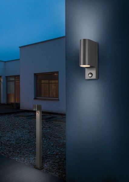 TRIO 214260242 ROYA exteriérové nástenné svietidlo so senzorom 2xGU10 V220mm IP44 antracit