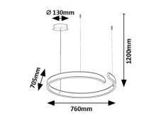 RABALUX 72115 Silnora závesné svietidlo LED 45W/3000lm 3000+4000+6500K čierna, biela
