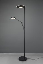 TRIO 424210332 BARRIE stojacia lampa dotyková LED D300mm 32W/4000lm, 6W/600lm 2700+3300+4000K matná čierna, stmievateľné