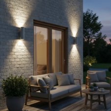 Exteriérové nástenné svietidlo Ideal lux 163628 GUN AP2 SMALL GRIGIO 2xGU10 35W IP44 IP44
