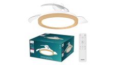 Stropný ventilátor so svetlom LED 2700–6500K drevo IP20 PHILIPS Bliss 8721103128294