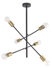 RABALUX 2104 Lanny závesné svietidlo. E27 6x15W čierna