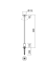 REDO 90466 ELFIC venkovní stojanové svítidlo/sloupek SMD LED V900mm 12W 1402/690lm 3000K IP54 zelená