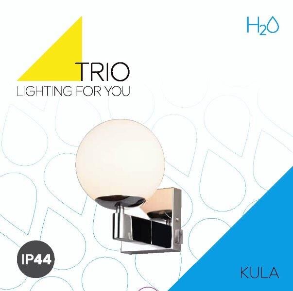 TRIO 284270106 KULA nástenné svietidlo s vypínačom 1xE14 IP44 chróm, biela