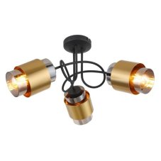 GLOBO 15560-3D MILLEY stropní svítidlo D500mm 3xE27 matná černá, kouřová