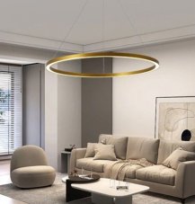 Immax 07159-G80 NEO FINO závesné svietidlo LED D800mm 60W/4200lm 2700-6500K matná zlatá, diaľkové ovládanie