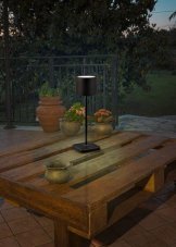 TRIO Reality R54096132 FERNANDEZ vonkajšia stolná lampička SMD LED V380mm 1,5W/130lm 2700+4000+6000K IP54 čierna matná, nabíjateľná batéria, USB-C port
