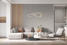 TRIO SELECT 344310179 NALA závěsné svítidlo SMD LED 57W/6800lm 2300+3000+4000K zlatá, switchdimmer