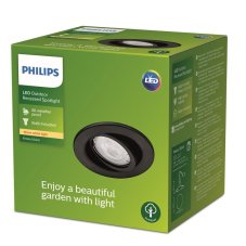 Philips 8720169266858 Outdoor Fresco vonkejšie zápustné bodové svítidlo 1xGU10 2700K IP23 černá