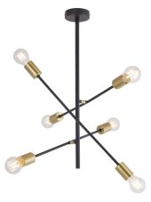 RABALUX 2104 Lanny závesné svietidlo. E27 6x15W čierna