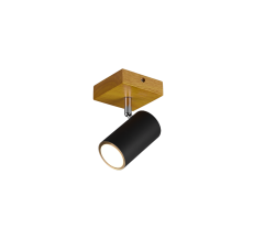 TRIO 812400132 MARLEY bodové svietidlo 1xGU10 čierna matná, drevo