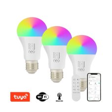 IMMAX 07733CDO NEO LITE Smart žiarovka LED E27 11W 1055lm 2700K-6500K RGB biela tri kusy v balení