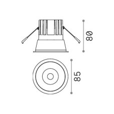 Ideal lux 341361 GAME TRIM ROUND zápustné svítidlo D85mm LED 11W 1100/820lm 4000K bílá, zlatá, UGR