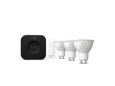 8720169374546 Philips Hue White and color Ambiance LED žiarovka GU10 4,2W/400lm 2000-6500K+RGB čierna 3-set + Bridge Pro + switch