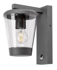 RABALUX 7267 Savano exteriérové nástěnné svítidlo 1xE27 IP44 antracit, průhledná, soumrakový a pohybový senzo