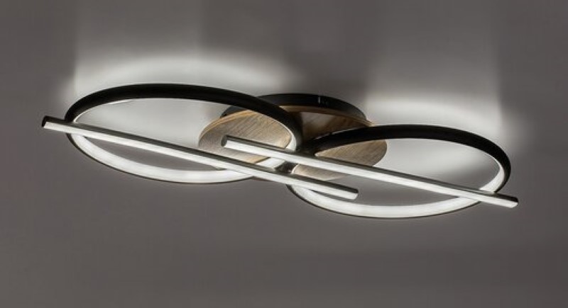 RABALUX 71403 Arash stropné svietidlo LED 40W/2200lm 3000+4000+6500K čierna, drevo, biela