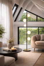 Ideal Lux 273662 BIRDS stojanové svítidlo 5xG9 černá, mosaz, bílá